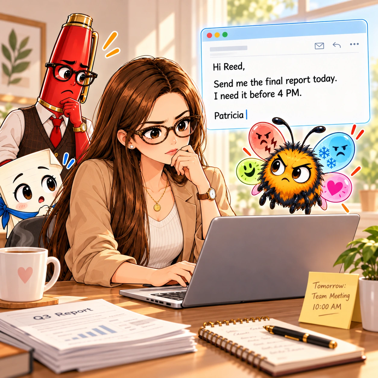 The Email That Sounded Angry — original DeskDraft story artwork