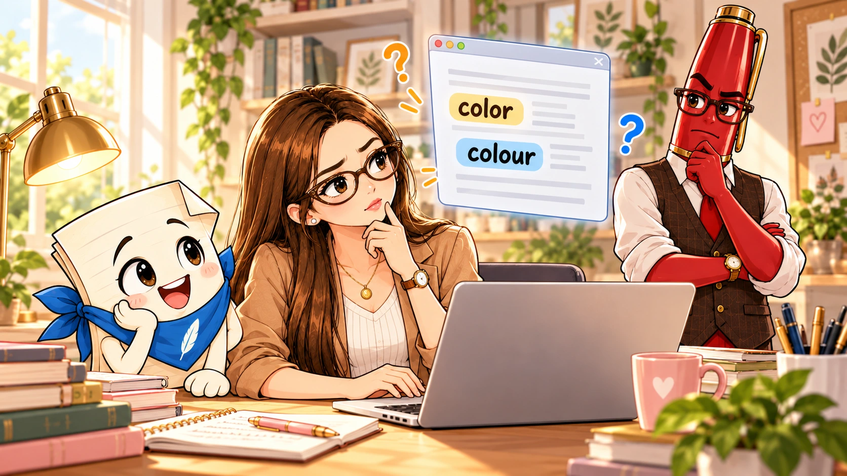 Patricia notices color and colour in her article