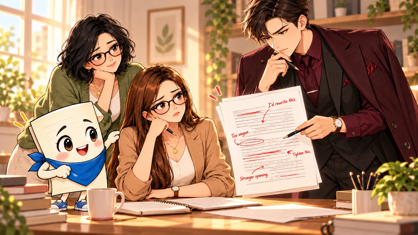 Patricia receives Scribe’s review comments